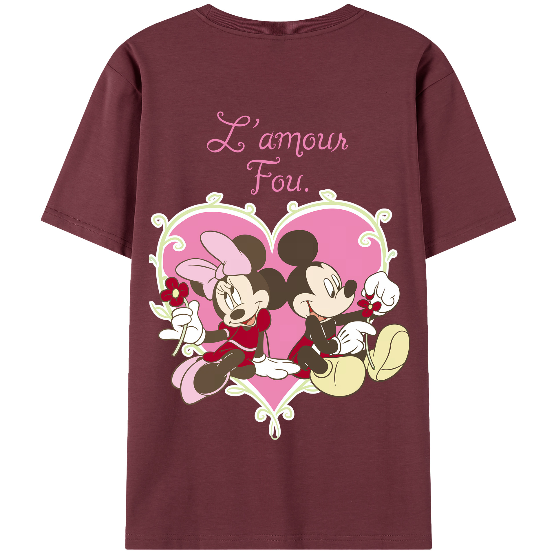 （画像用） ミッキーマウス Mickey Mouse 綿100％半袖Tシャツ（背面プリント）